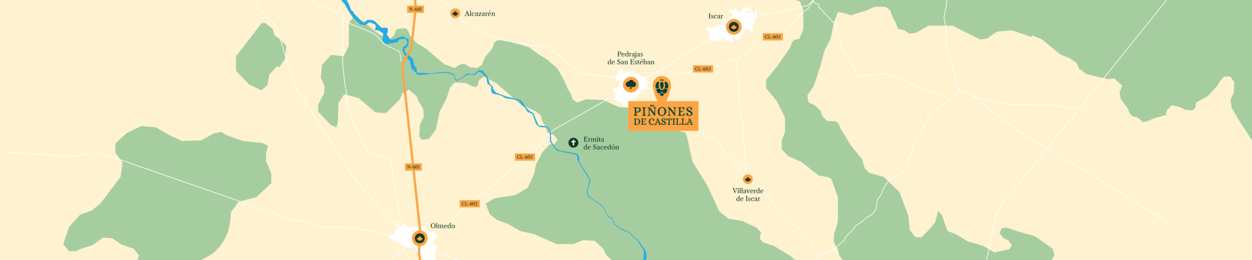 Mapa de ubicación de Piñones de Castilla